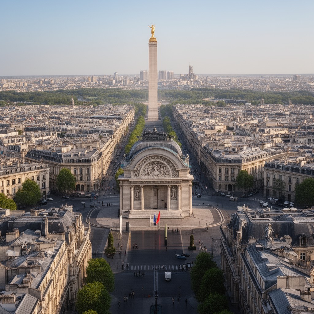 AI-generated illustration of Axe historique of Paris