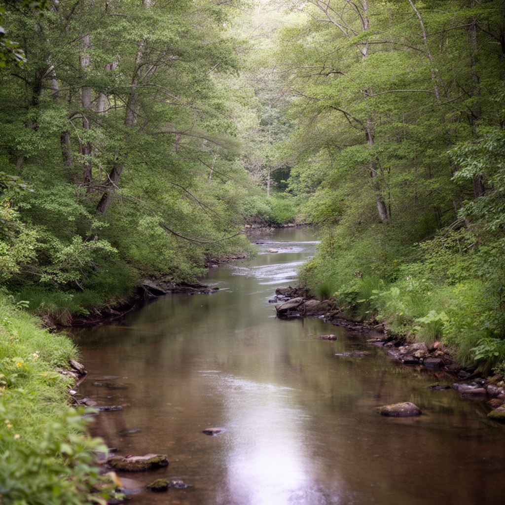 AI-generated illustration of Pocantico River
