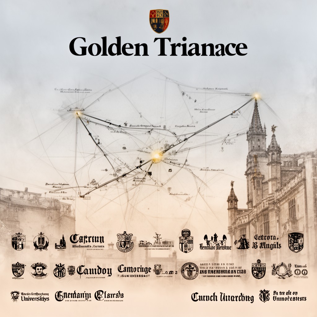 AI-generated illustration of Golden Triangle (universities)