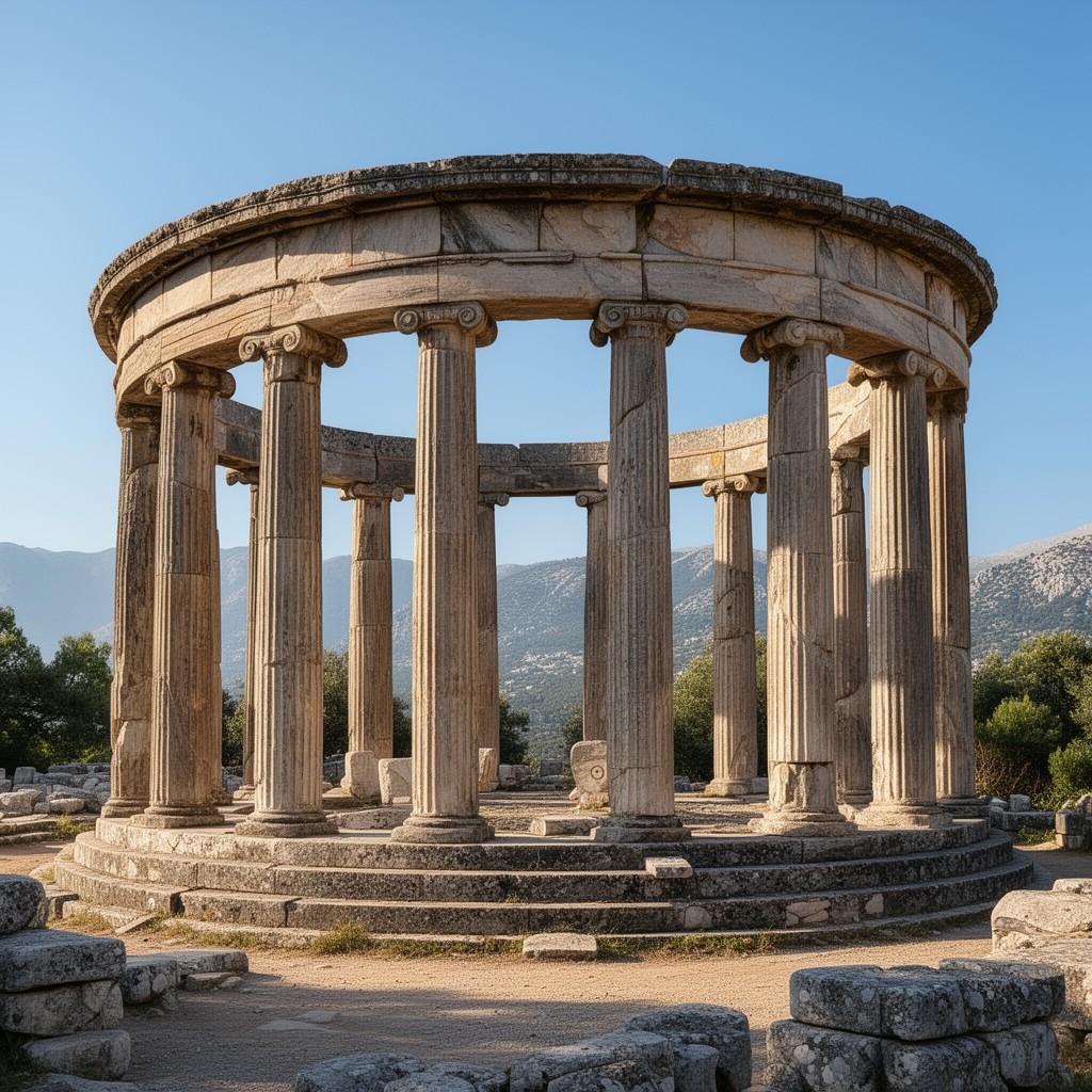 AI-generated illustration of Tholos of Delphi