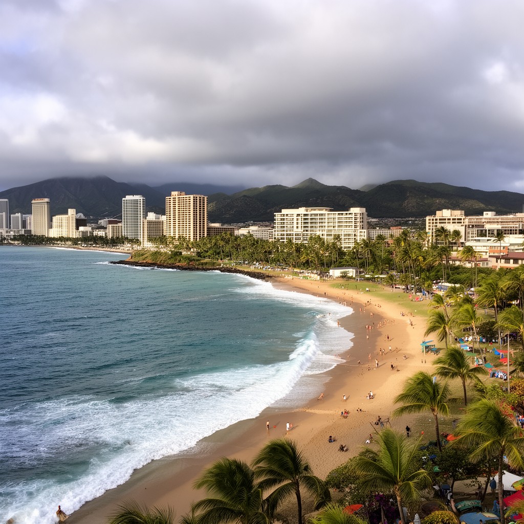 AI-generated illustration of Oahu South Shore