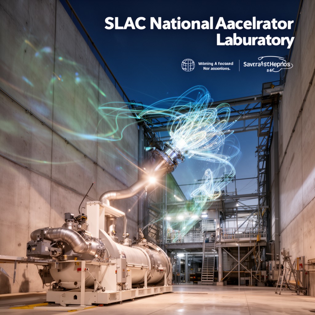 AI-generated illustration of SLAC National Accelerator Laboratory