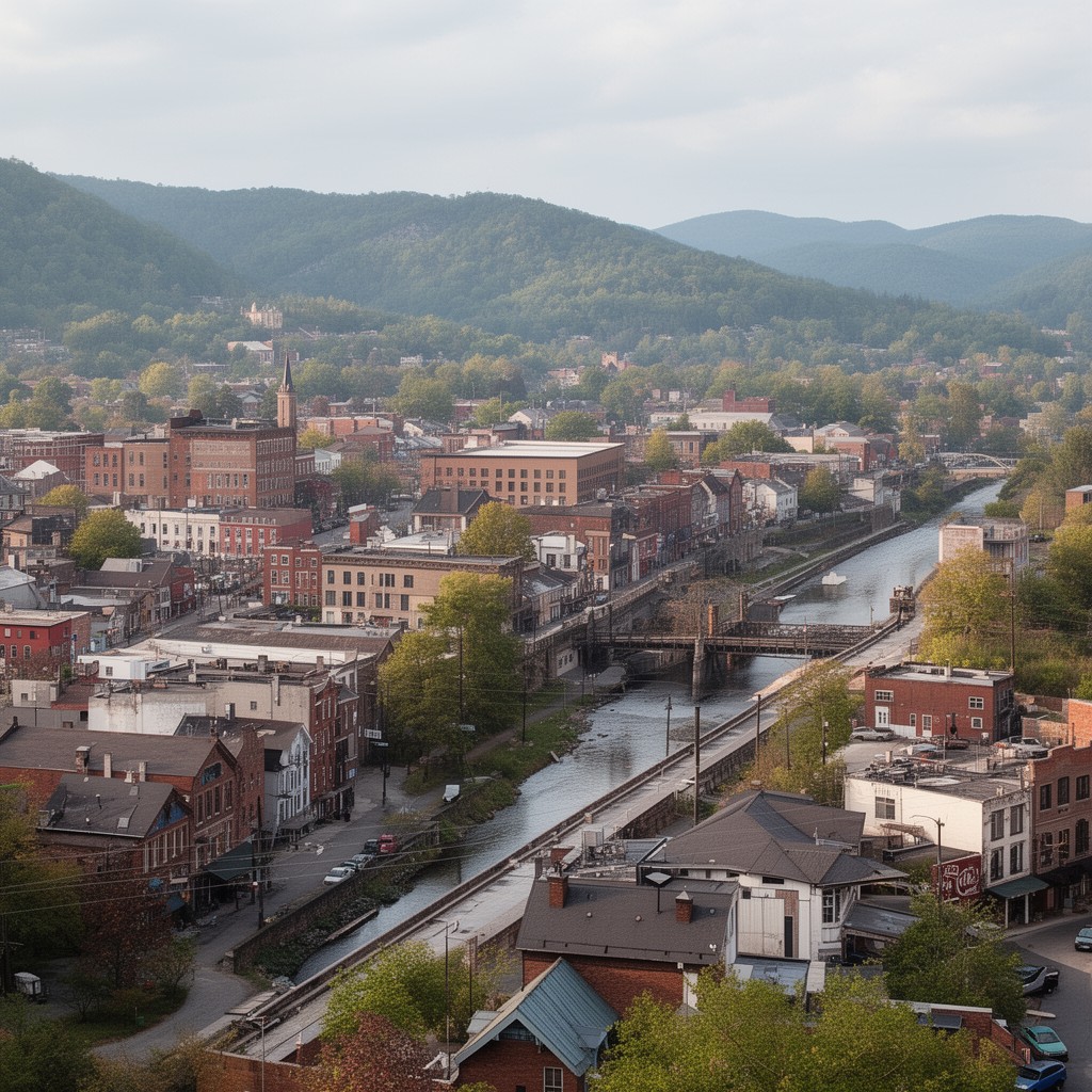 AI-generated illustration of Clarksburg, West Virginia