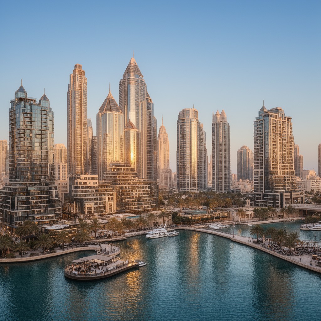 AI-generated illustration of Dubai Marina