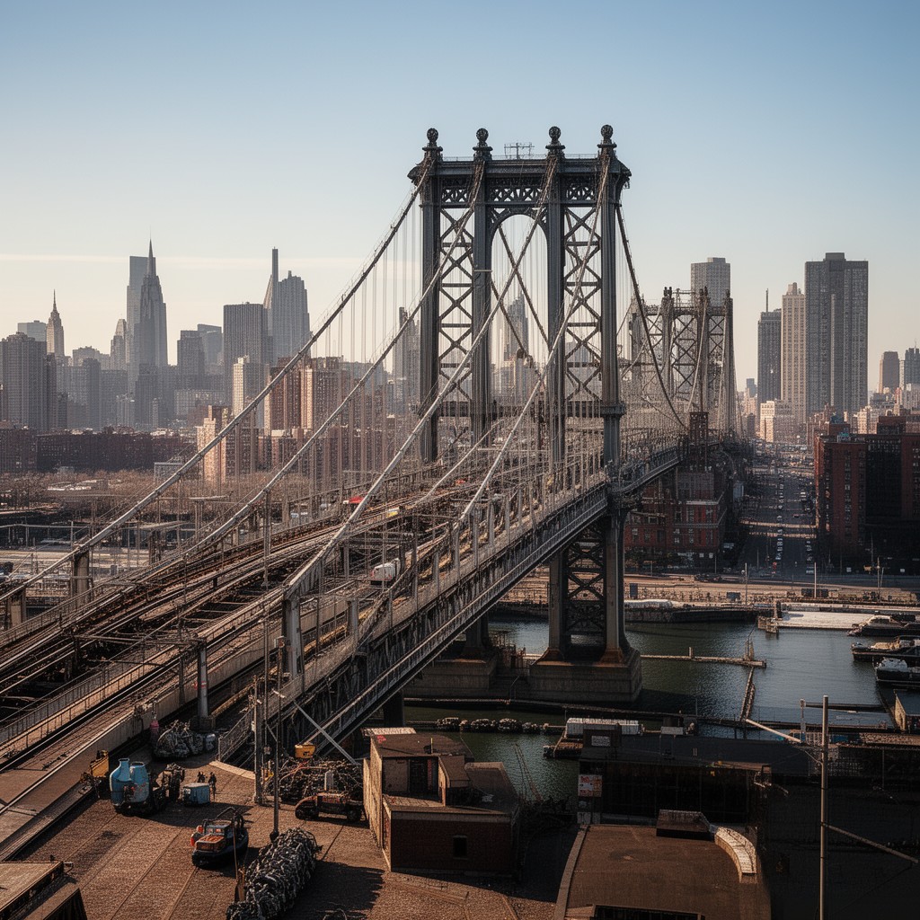 AI-generated illustration of Manhattan Bridge