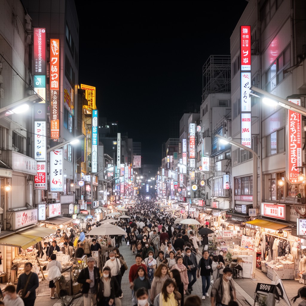 AI-generated illustration of Shinsaibashi