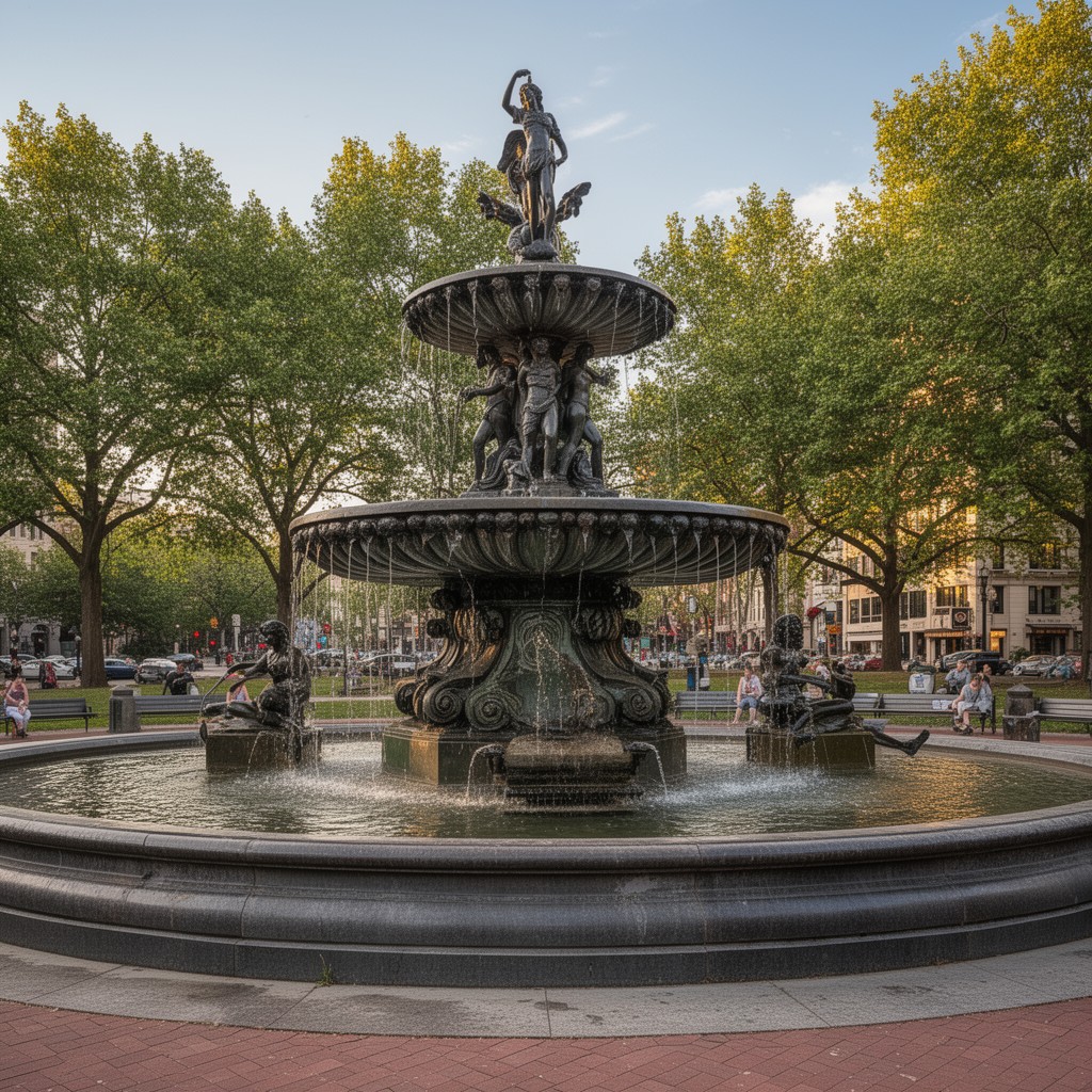 AI-generated illustration of Dupont Circle Fountain