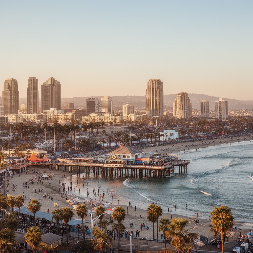 AI-generated illustration of Santa Monica, California, United States