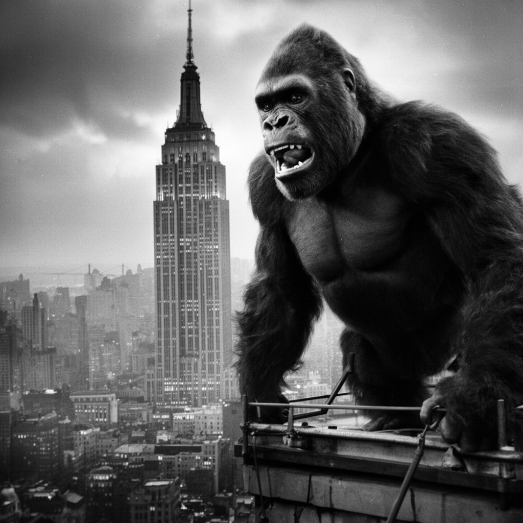 AI-generated illustration of film King Kong (1933)
