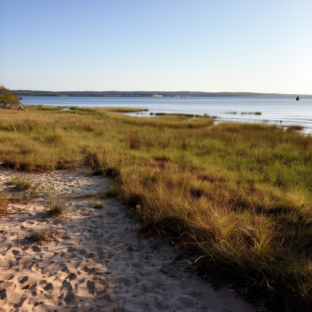 AI-generated illustration of Crab Meadow Beach