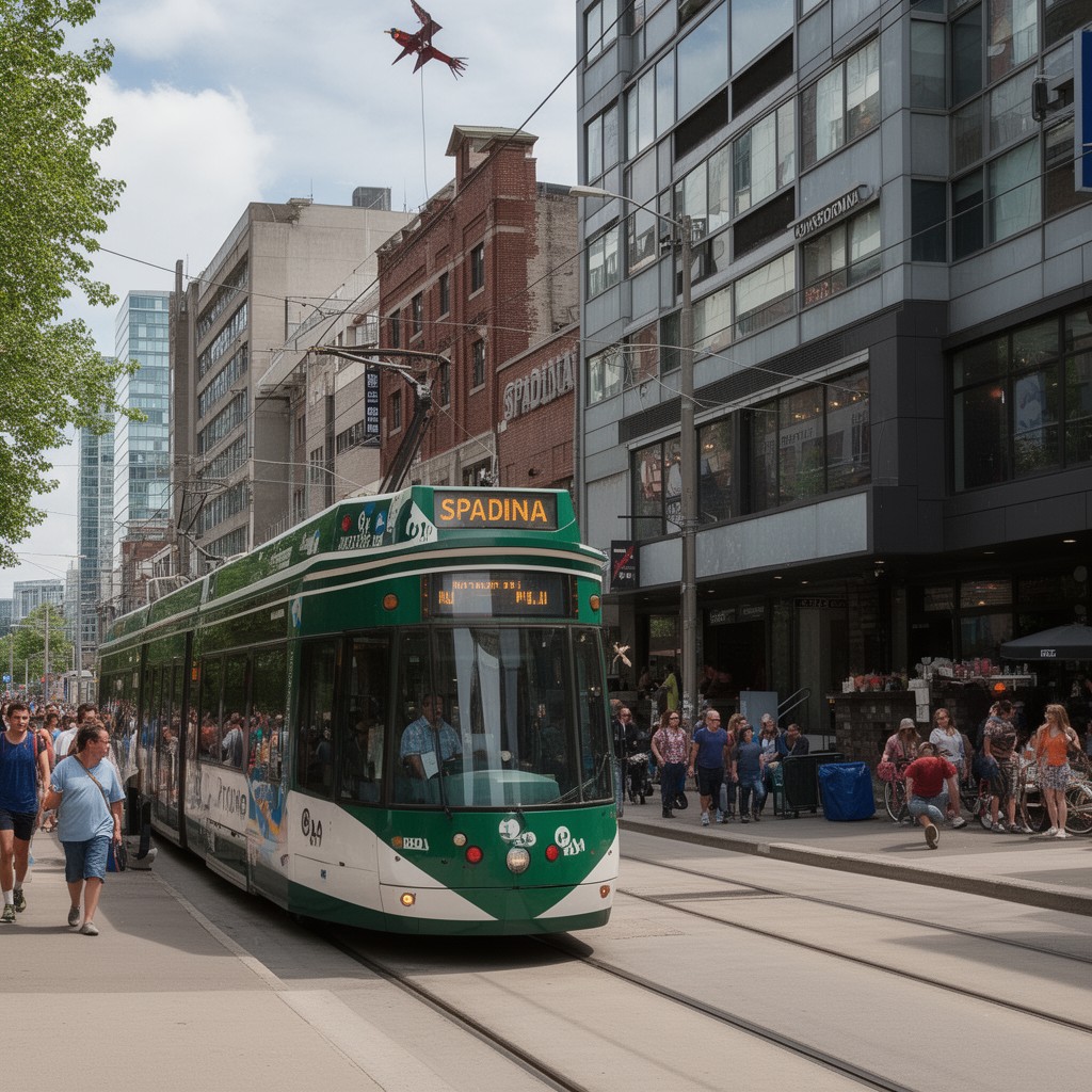 AI-generated illustration of Spadina streetcar line