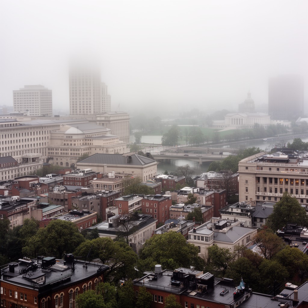 AI-generated illustration of Foggy Bottom neighborhood