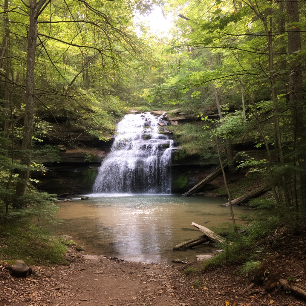 AI-generated illustration of Waterfall Glen Forest Preserve