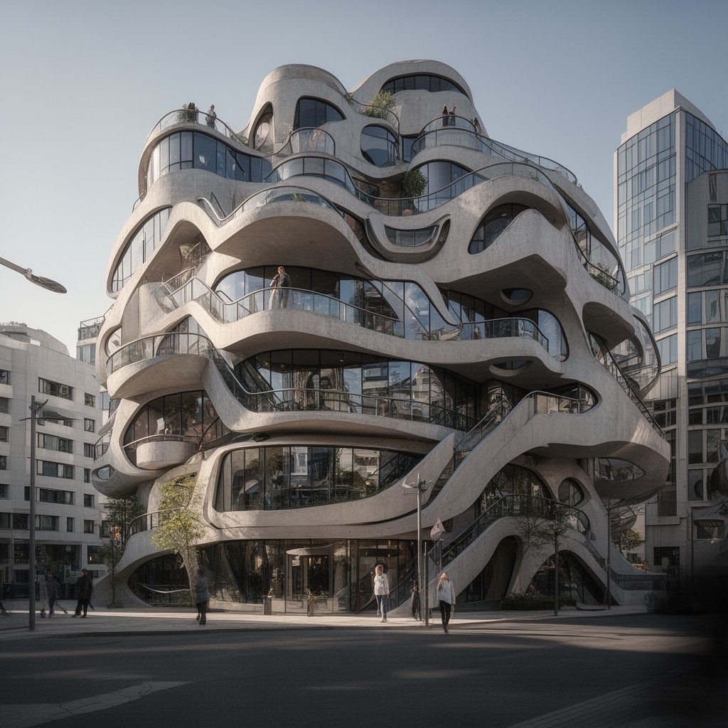 AI-generated illustration of Postmodern architecture