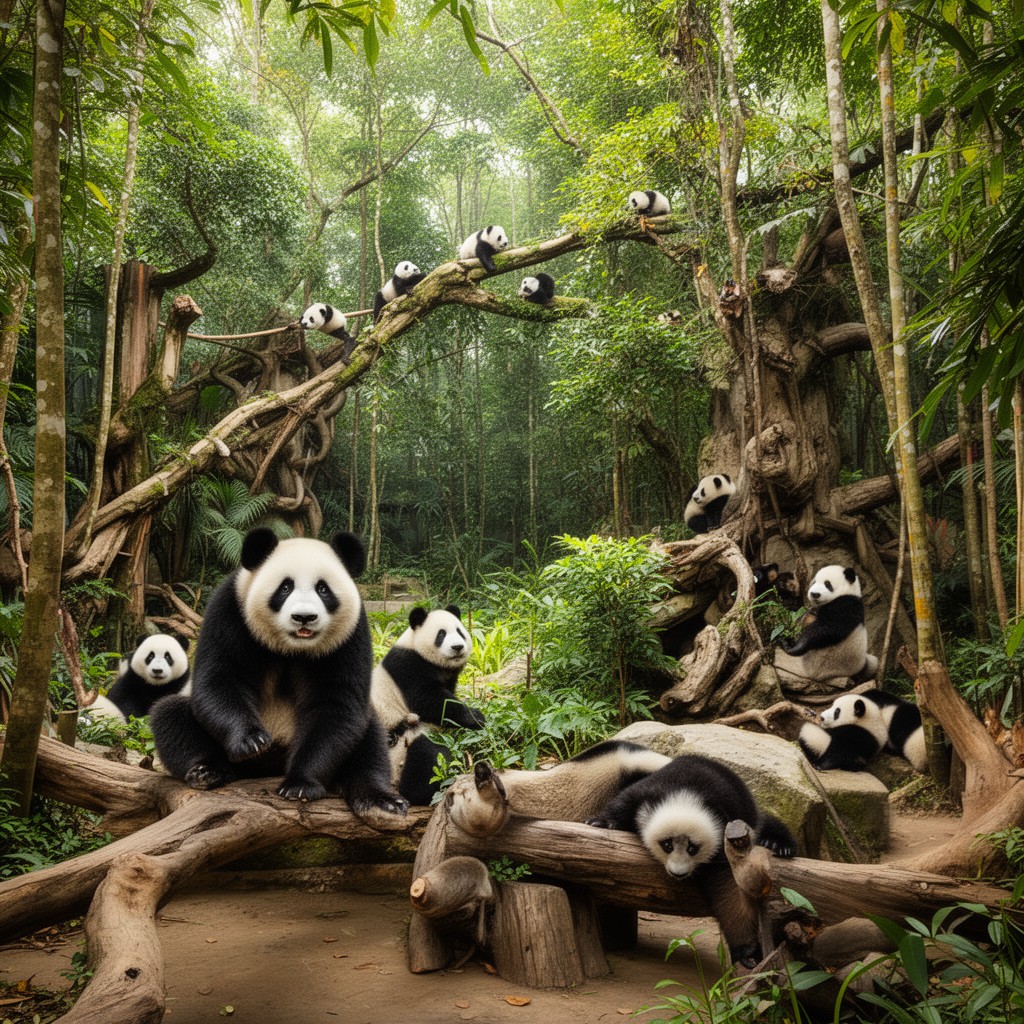 AI-generated illustration of Panda Trek