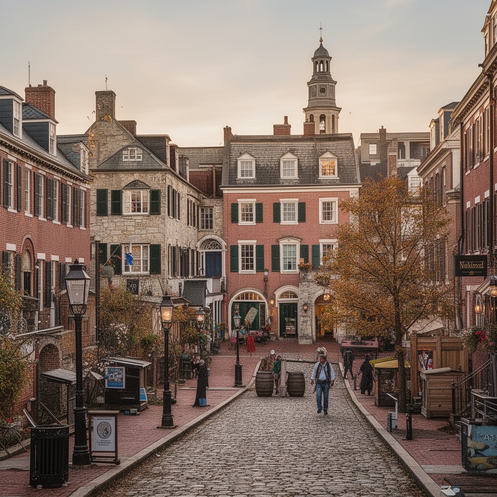 AI-generated illustration of Old City historic district