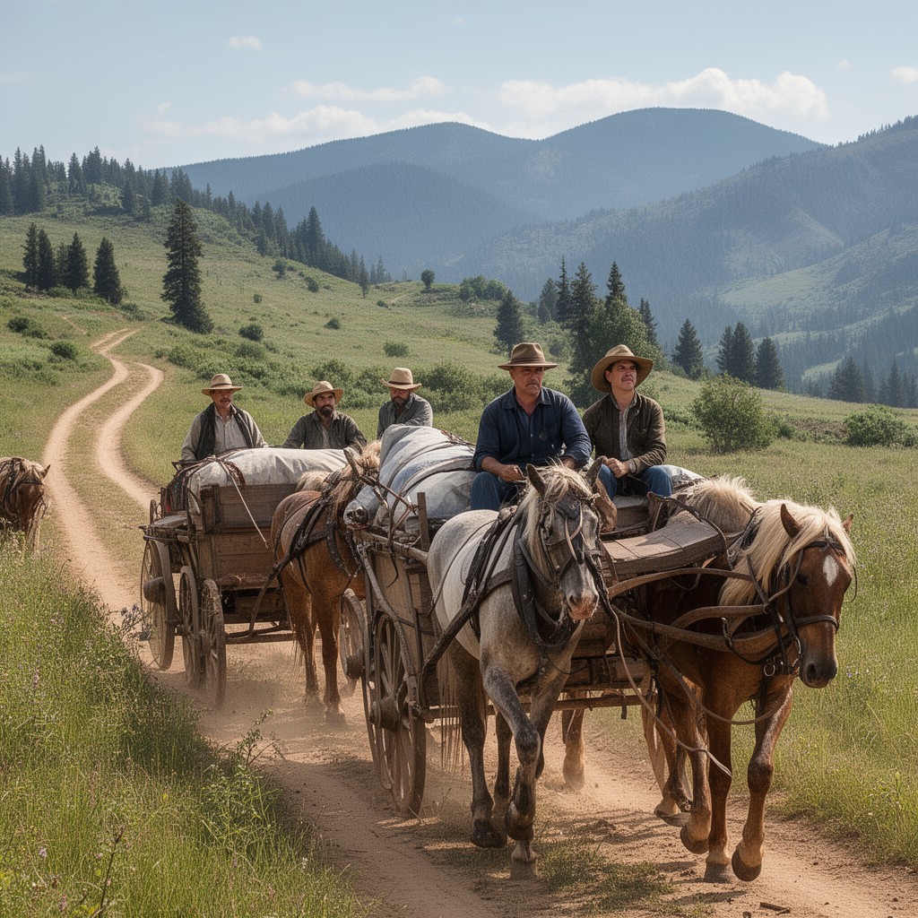 AI-generated illustration of Oregon Trail