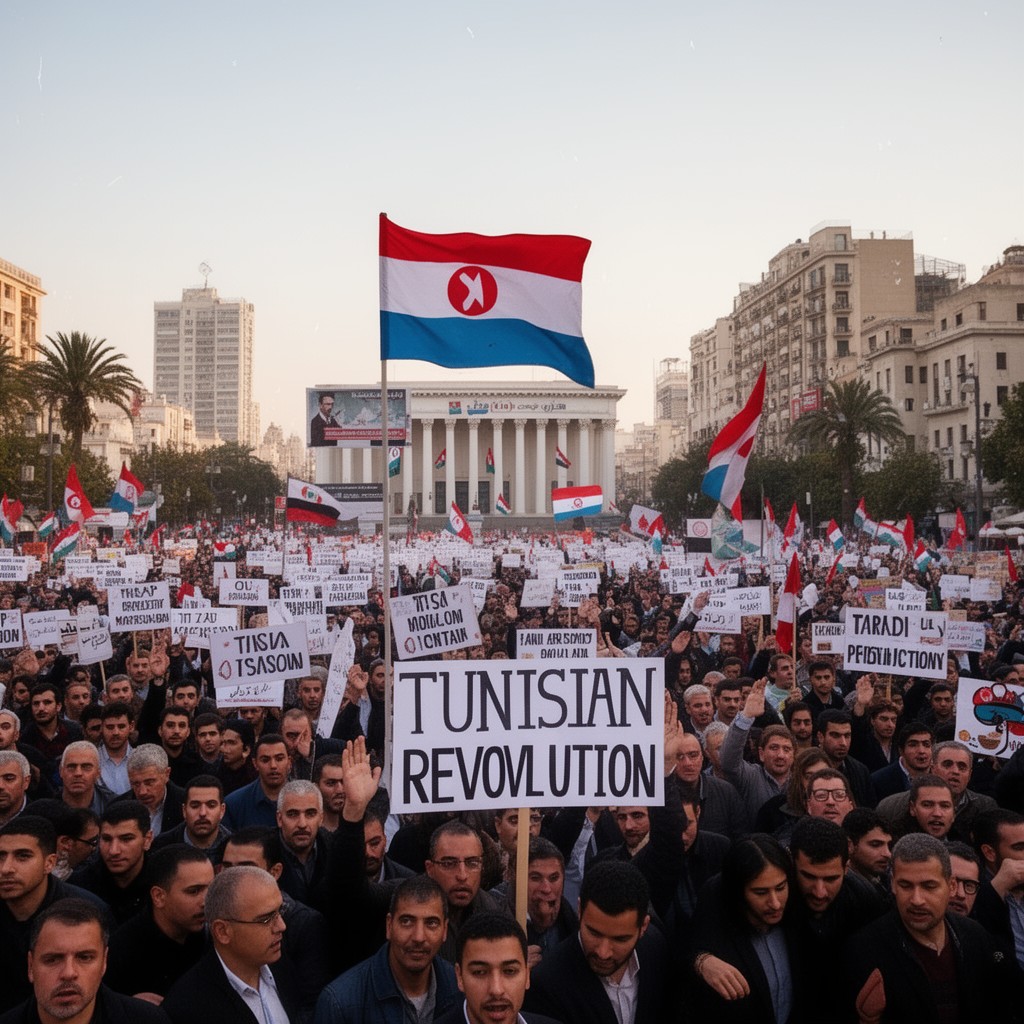 AI-generated illustration of Tunisian Revolution