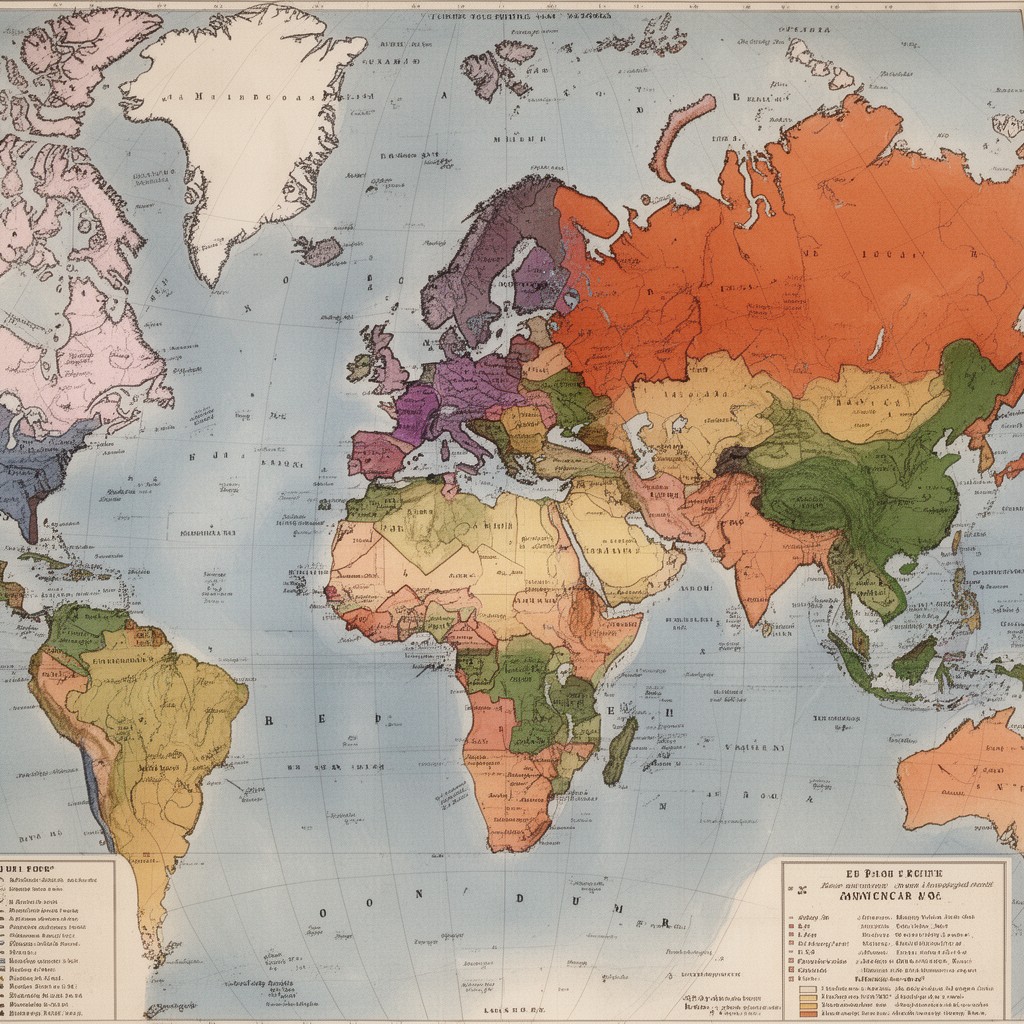 AI-generated illustration of European colonial empires