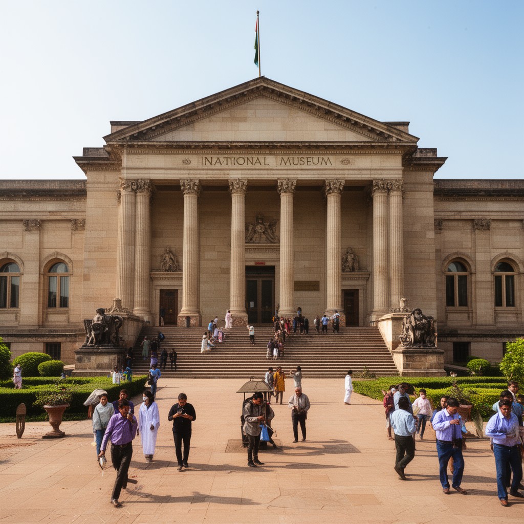 AI-generated illustration of National Museum, New Delhi
