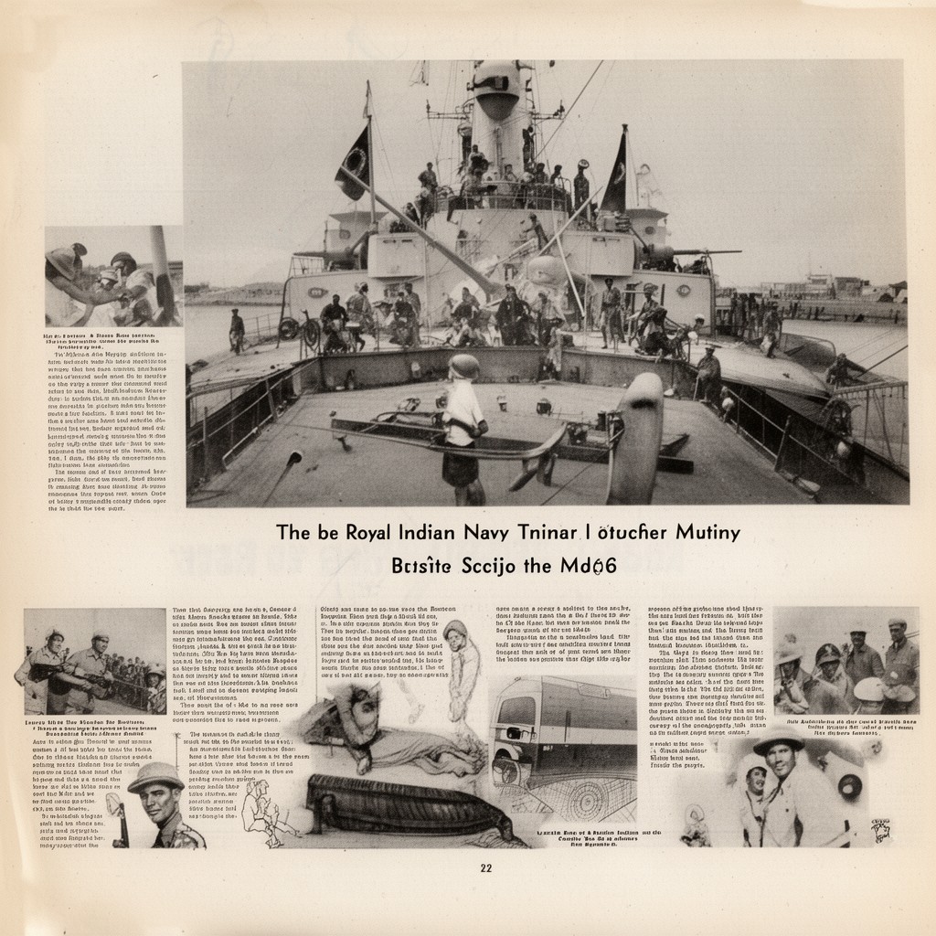 AI-generated illustration of Royal Indian Navy mutiny