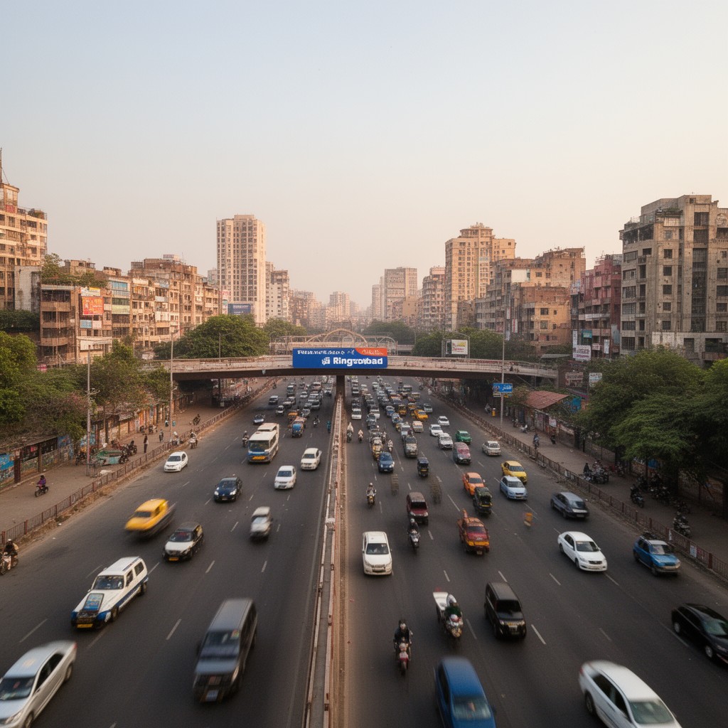 AI-generated illustration of Ring Road, Delhi