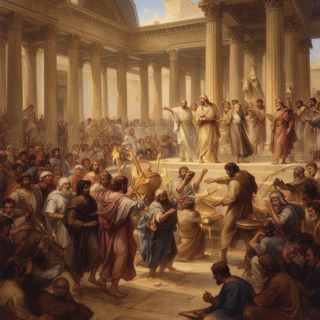 AI-generated illustration of Cleansing of the Temple