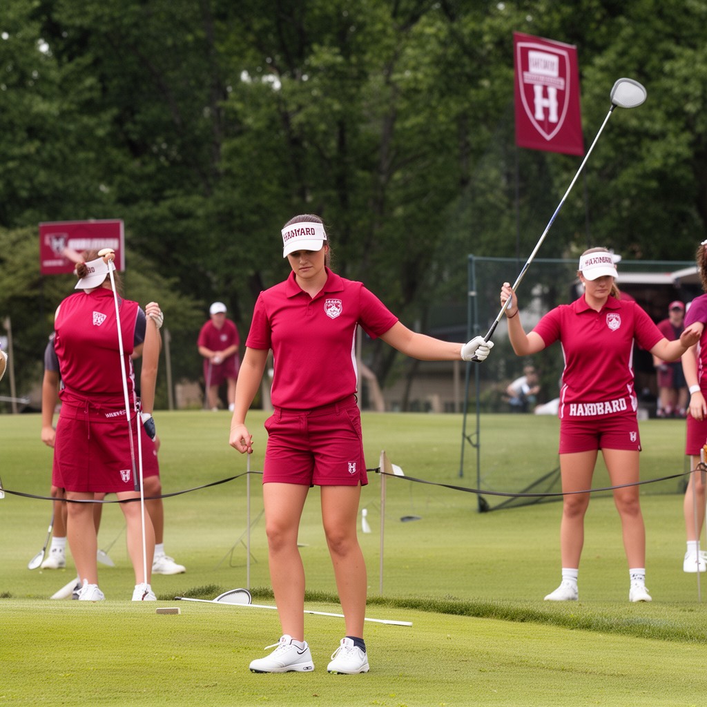 AI-generated illustration of Harvard Crimson women’s golf