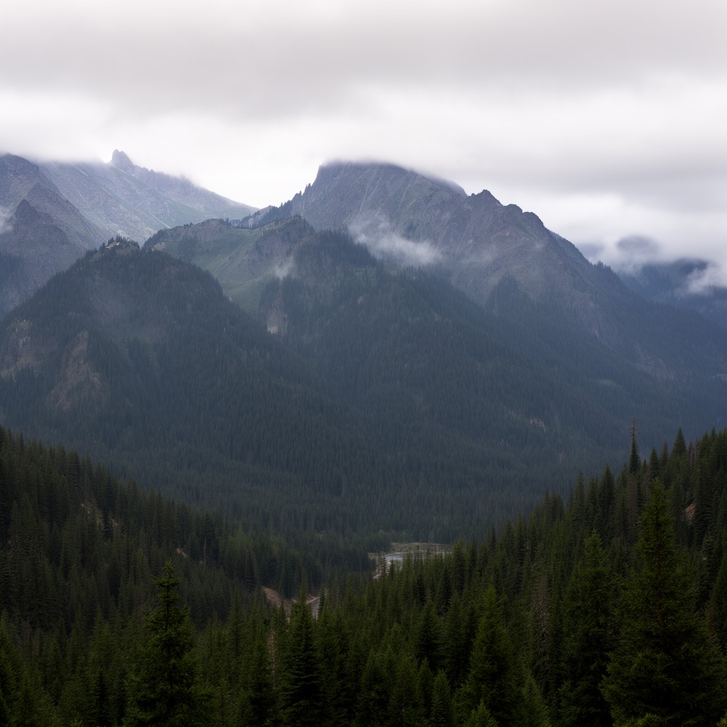 AI-generated illustration of Klamath Mountains