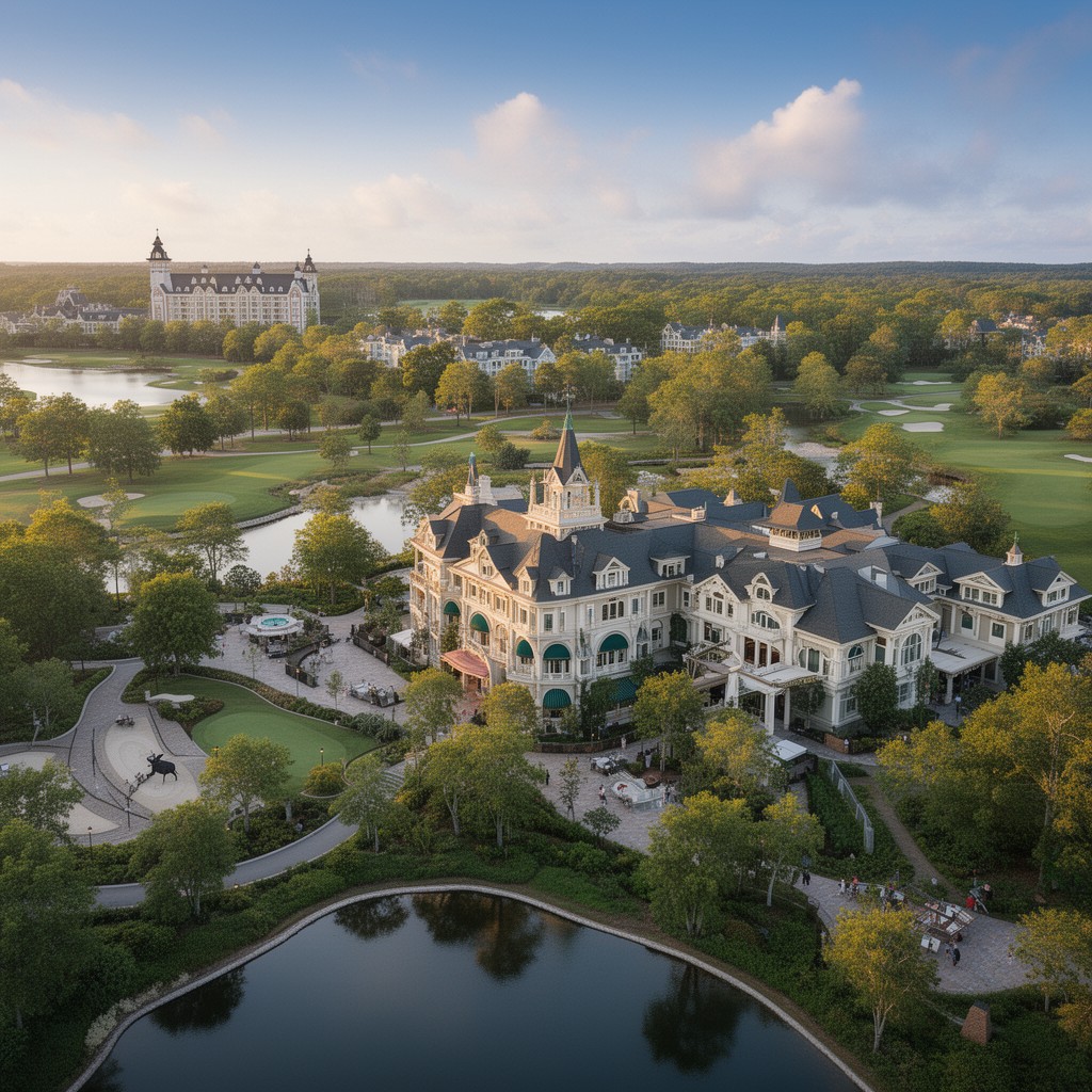 AI-generated illustration of Disney's Saratoga Springs Resort & Spa