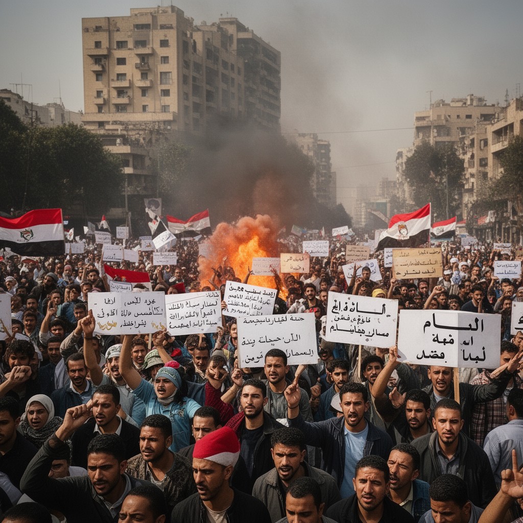 AI-generated illustration of Egyptian Revolution of 2011