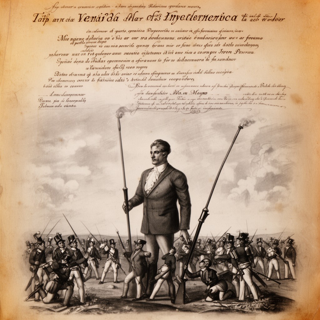 AI-generated illustration of Venezuelan War of Independence