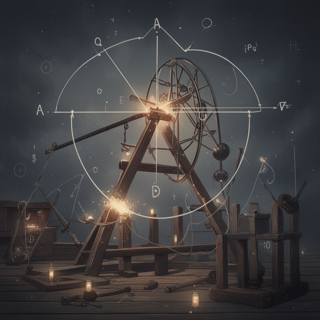 AI-generated illustration of Aristotelian physics