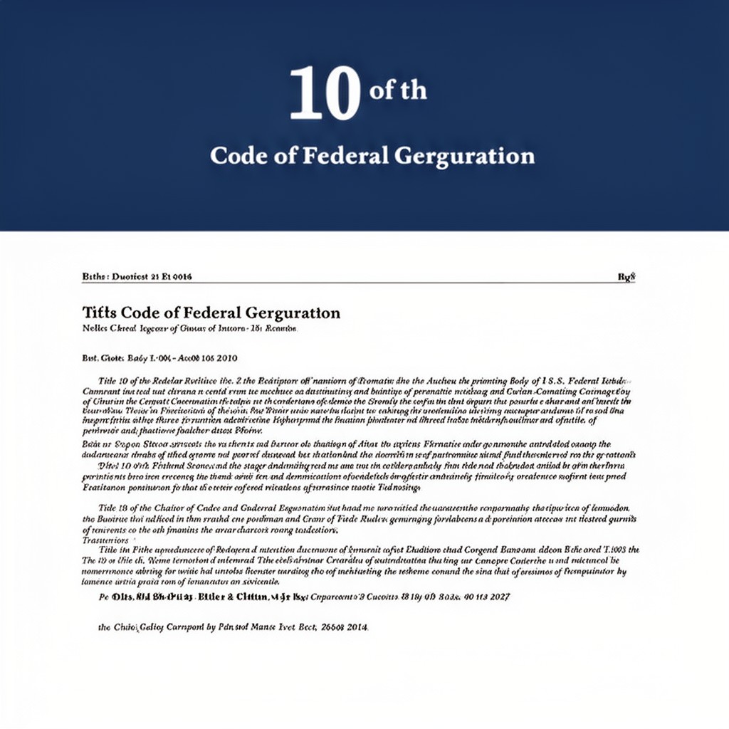 AI-generated illustration of Title 10 of the Code of Federal Regulations (nuclear-related regulations)