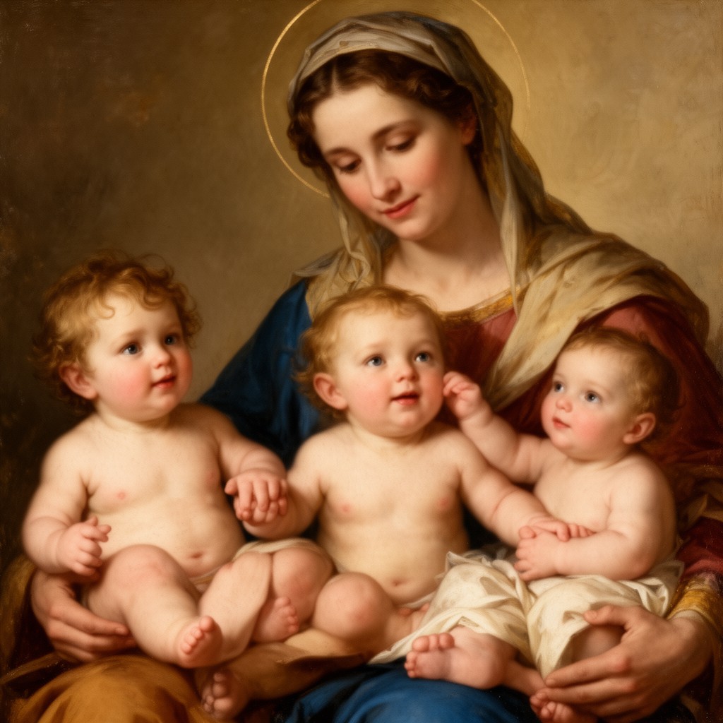 AI-generated illustration of infant John the Baptist