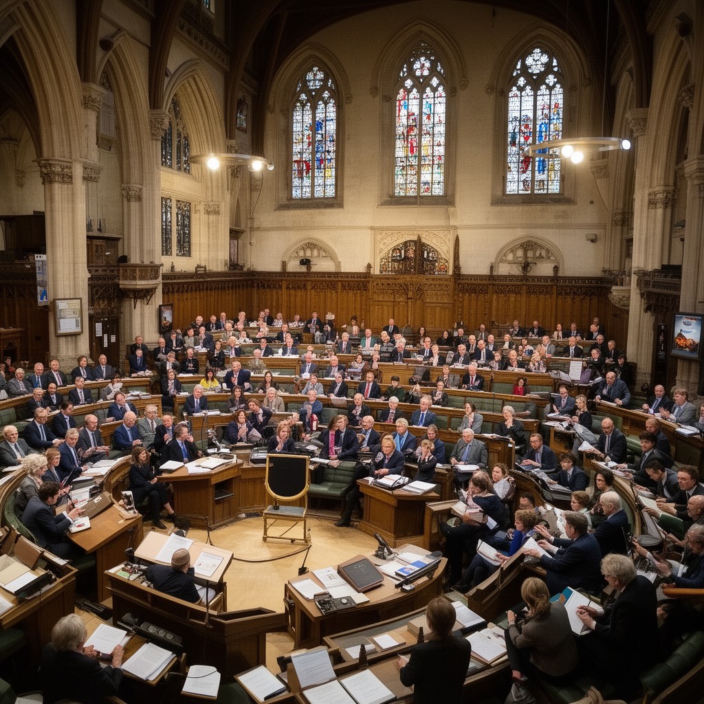 AI-generated illustration of Westminster Hall debates