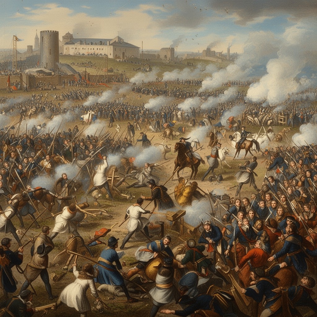 AI-generated illustration of Battle of Preston (1648)