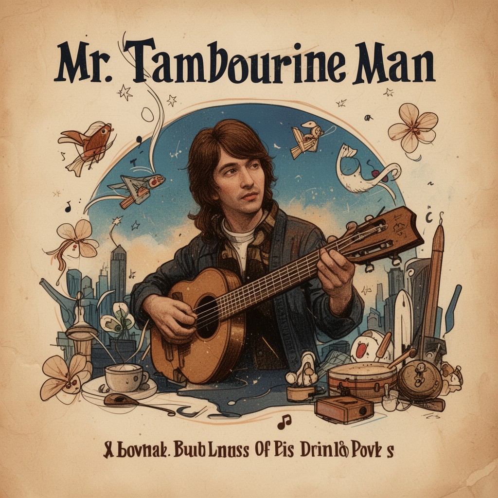 AI-generated illustration of Mr. Tambourine Man