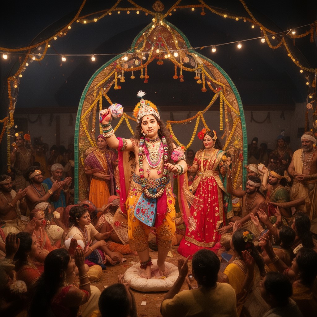 AI-generated illustration of Janmashtami