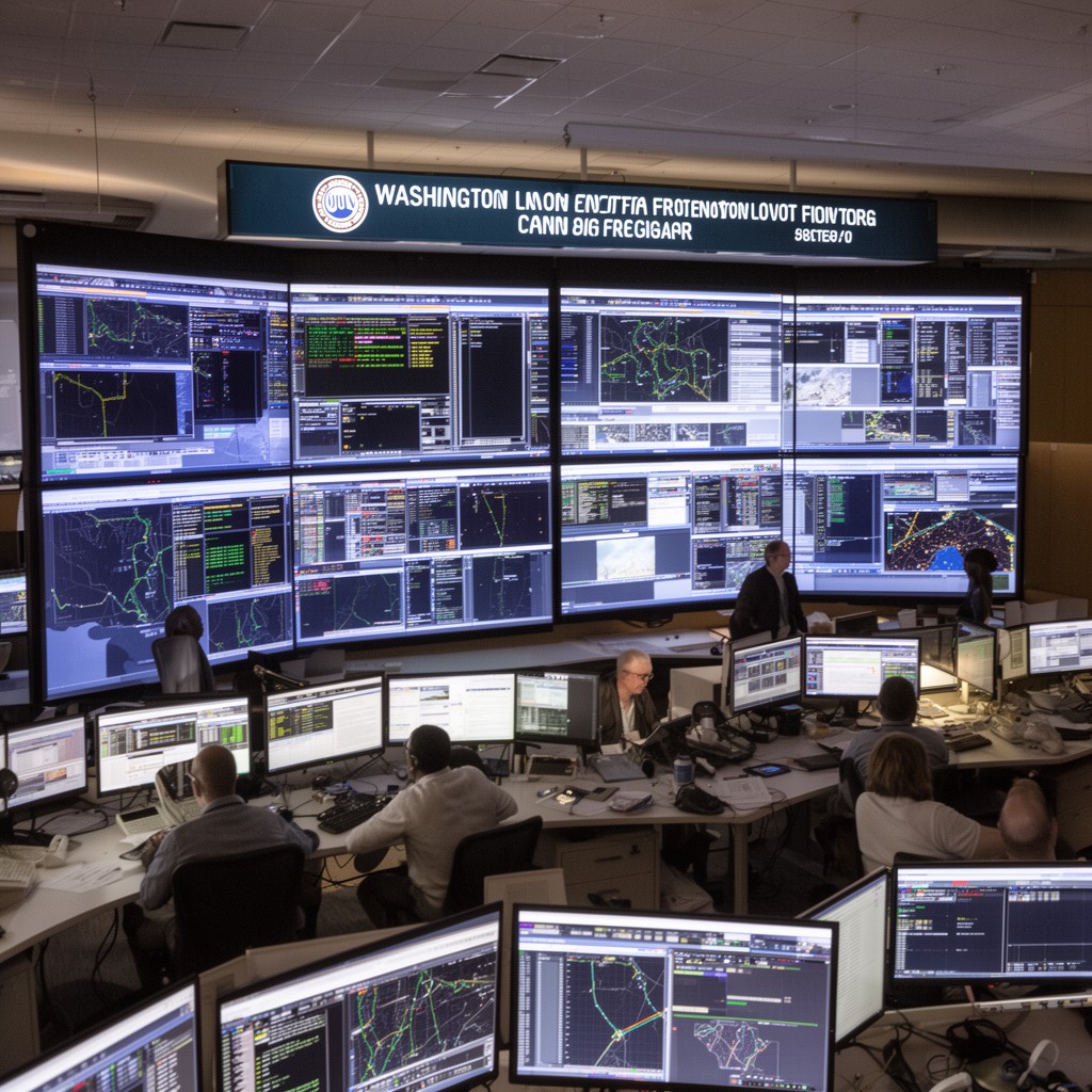 AI-generated illustration of Washington Air Route Traffic Control Center