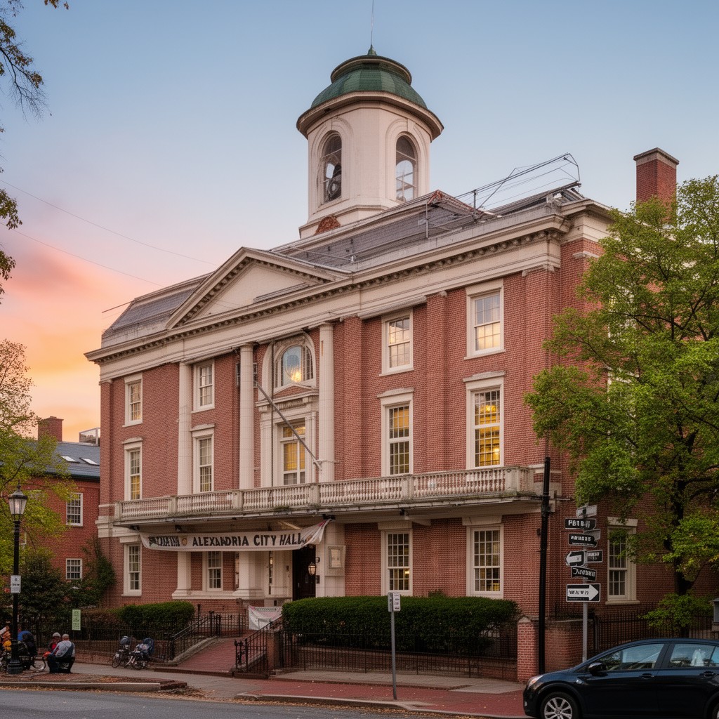 AI-generated illustration of Alexandria City Hall
