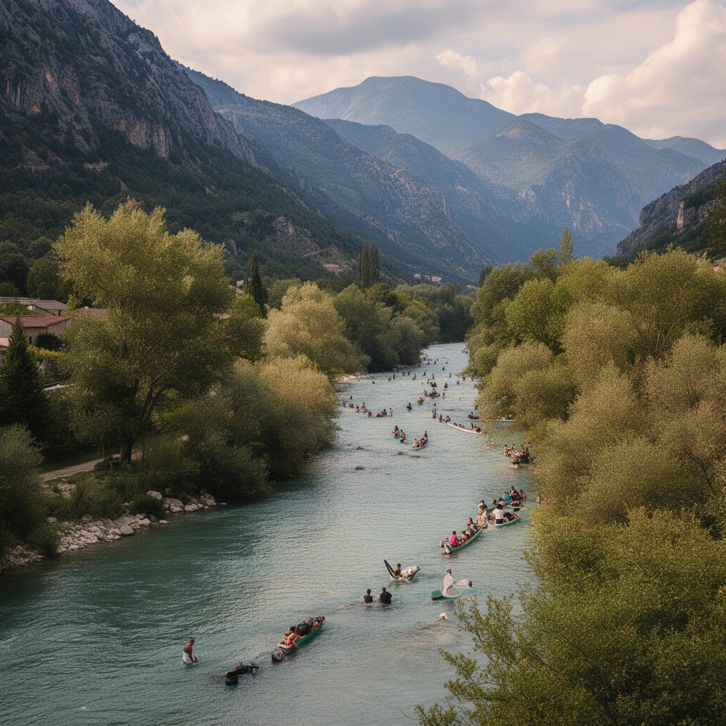 AI-generated illustration of Drôme River