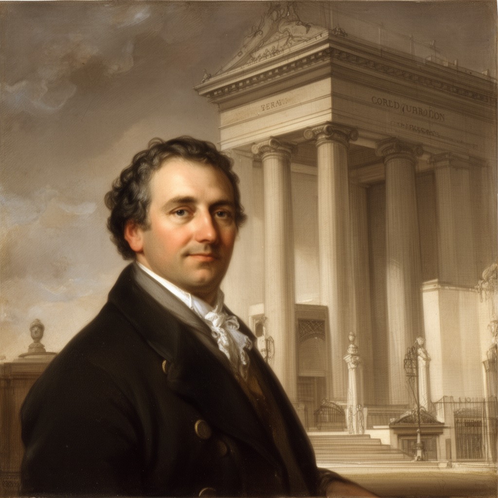 AI-generated illustration of Étienne-Louis Boullée