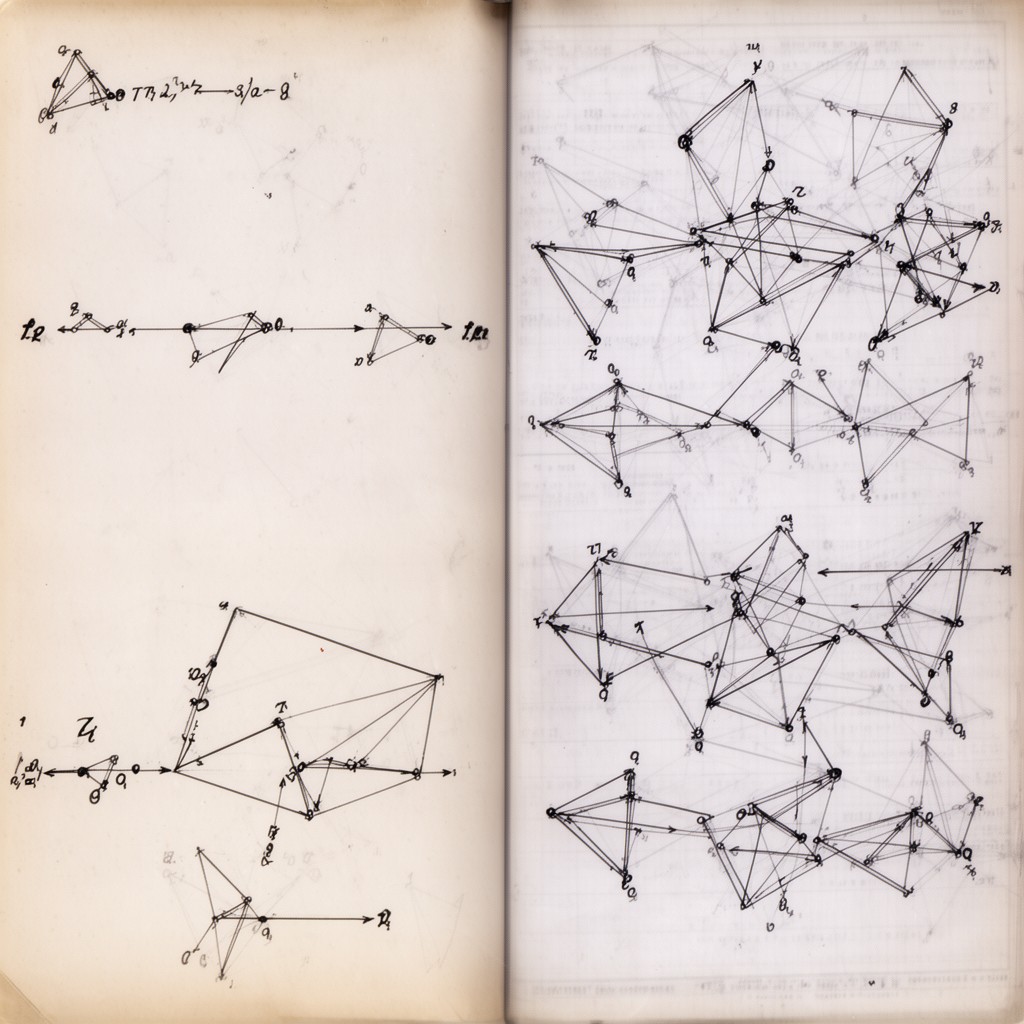 AI-generated illustration of Feynman diagrams