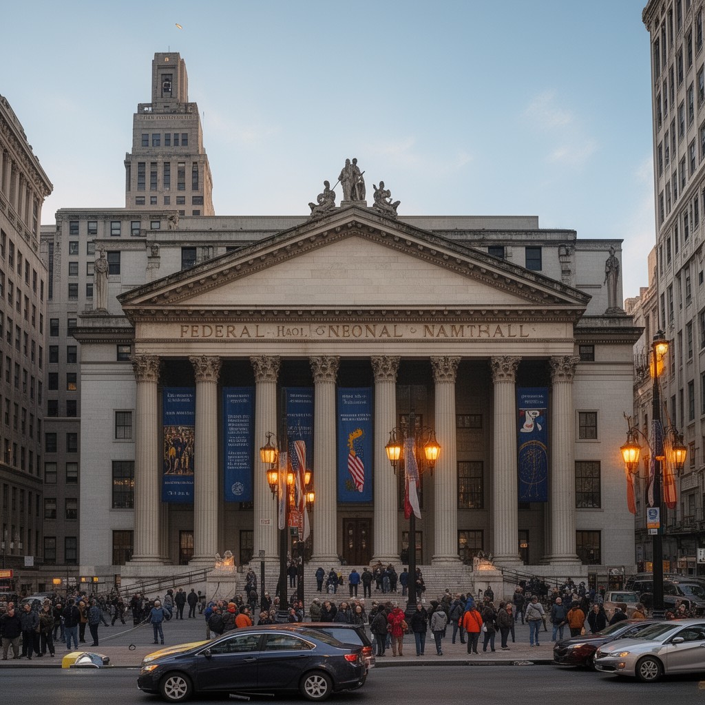 AI-generated illustration of Federal Hall National Memorial