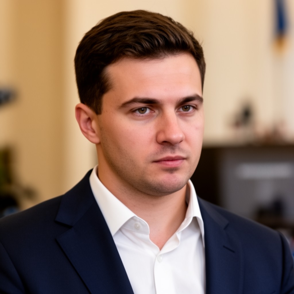 AI-generated illustration of Oleksiy Honcharuk