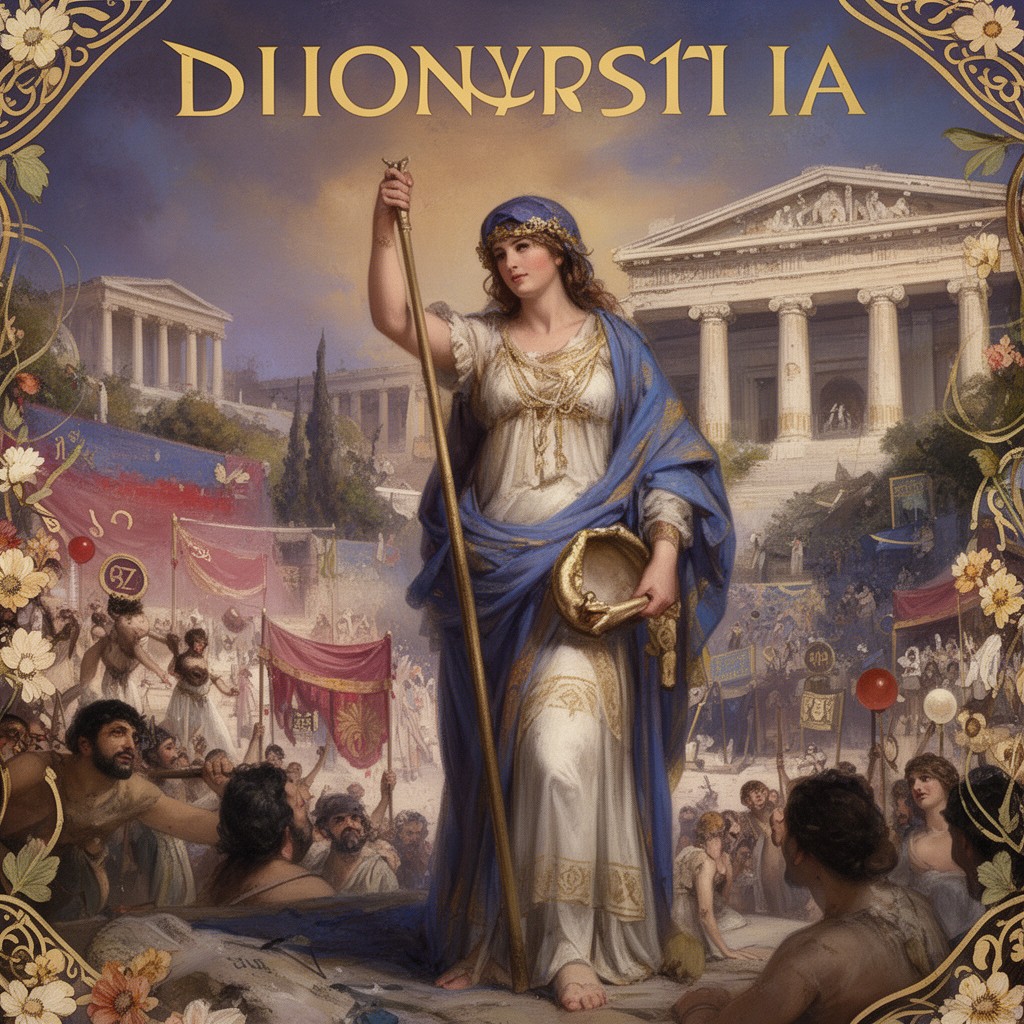 AI-generated illustration of Dionysia