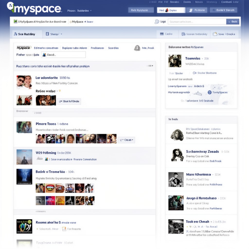 AI-generated illustration of MySpace