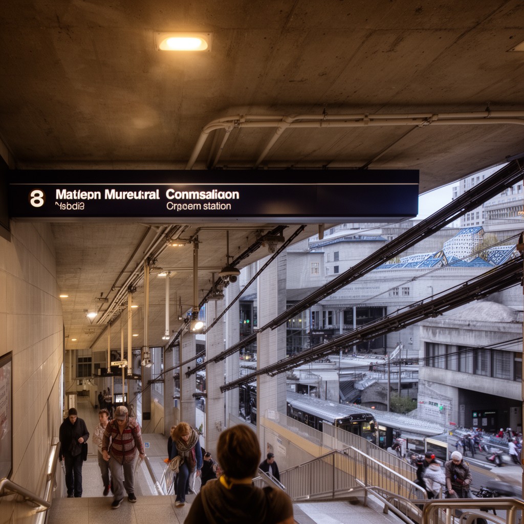 AI-generated illustration of Museum subway station