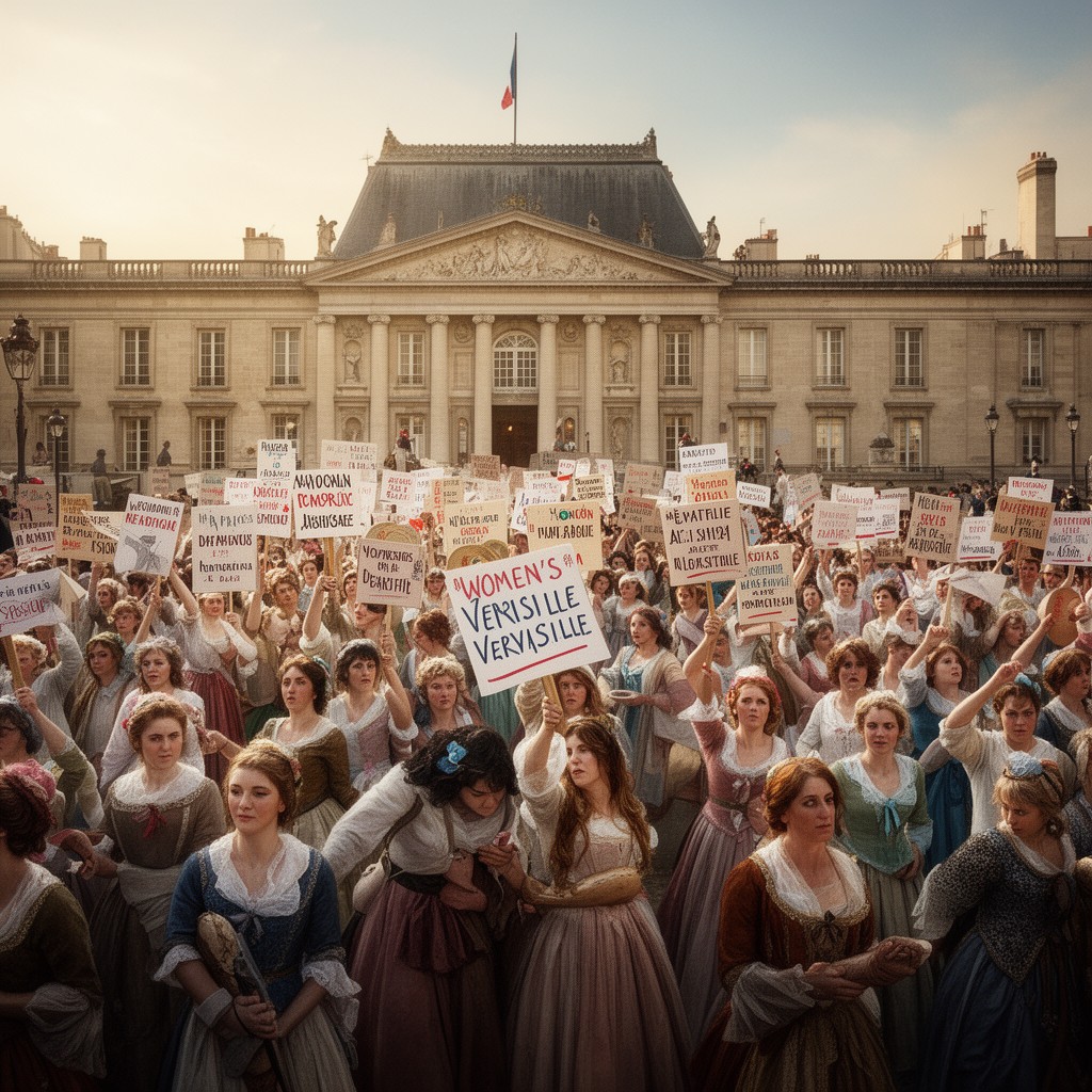 AI-generated illustration of Women’s March on Versailles